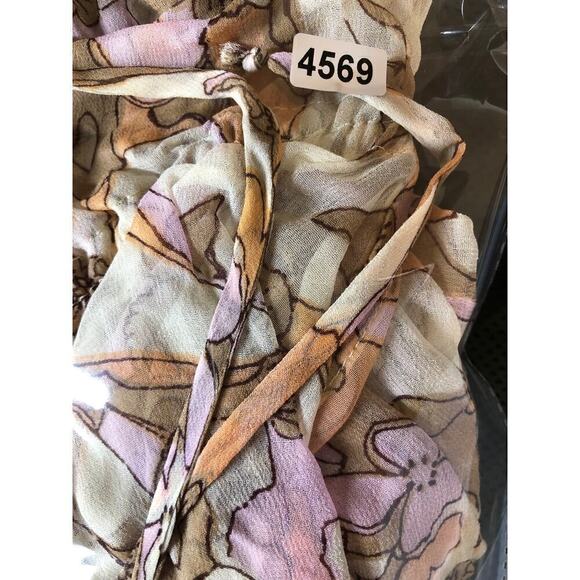 For Love and Lemons Mauritza Dress Sheer Floral Print Bell Sleeve Mini NWT Large - Picture 9 of 9